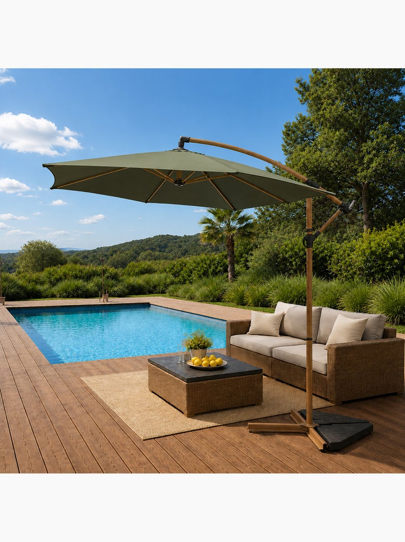 PORTICCIO Parasol déporté octogonal  300 cm vert Vert - Kiabi