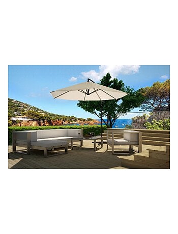 PORTICCIO Parasol marron déporté rond 3 x 3 m