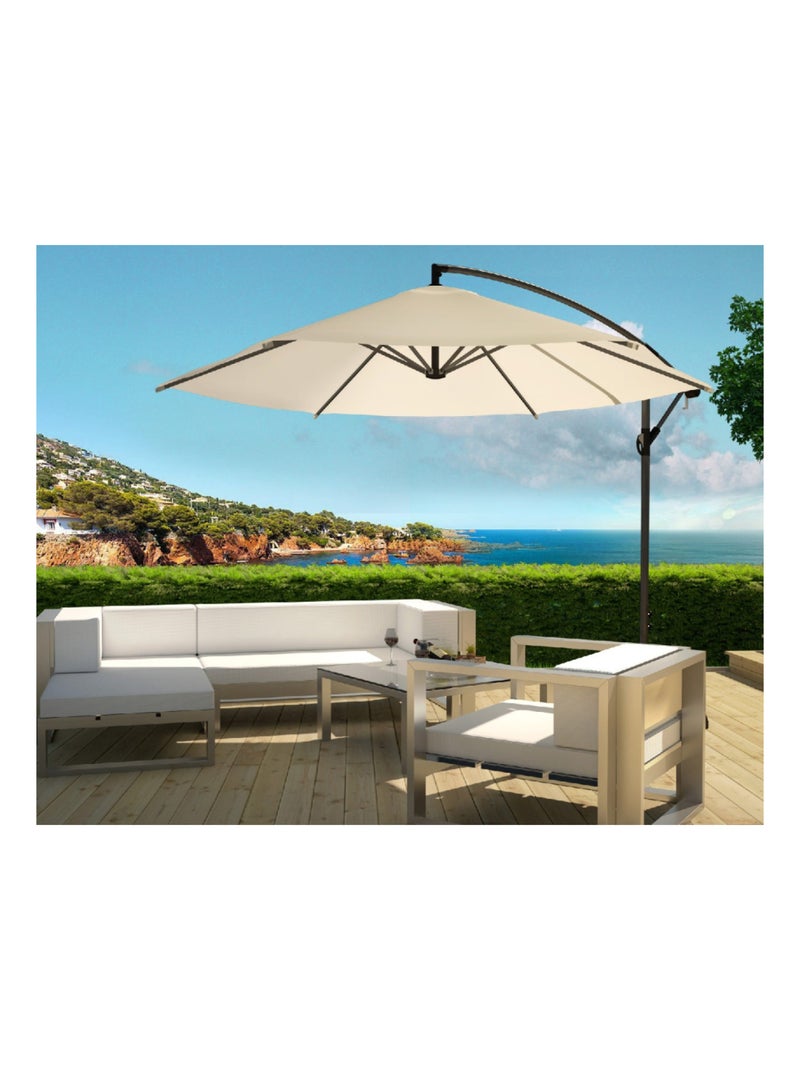 PORTICCIO Parasol ecru déporté rond 3 x 3 m Ecru - Kiabi