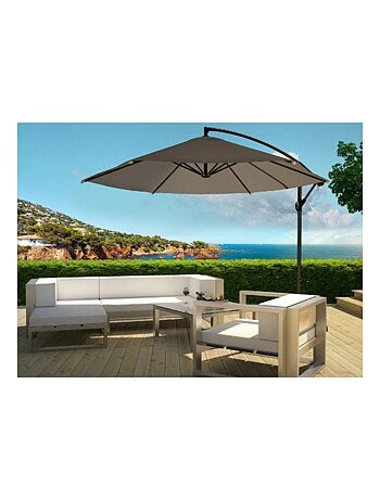 PORTICCIO Parasol marron déporté rond 3 x 3 m