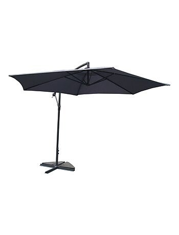 PORTICCIO Parasol marron déporté rond 3 x 3 m