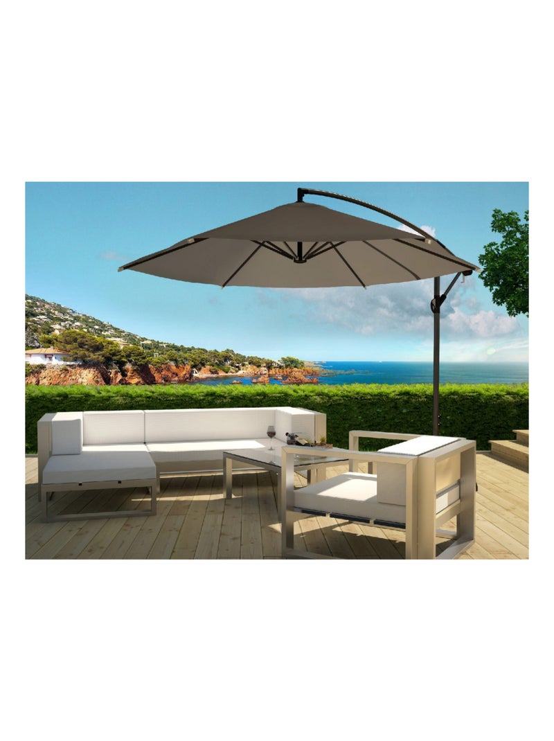 PORTICCIO Parasol  gris déporté rond 3 x 3 m Gris - Kiabi