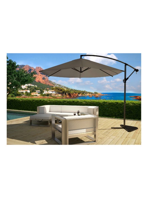 PORTICCIO Parasol gris déporté rond 3 x 3 m - Kiabi