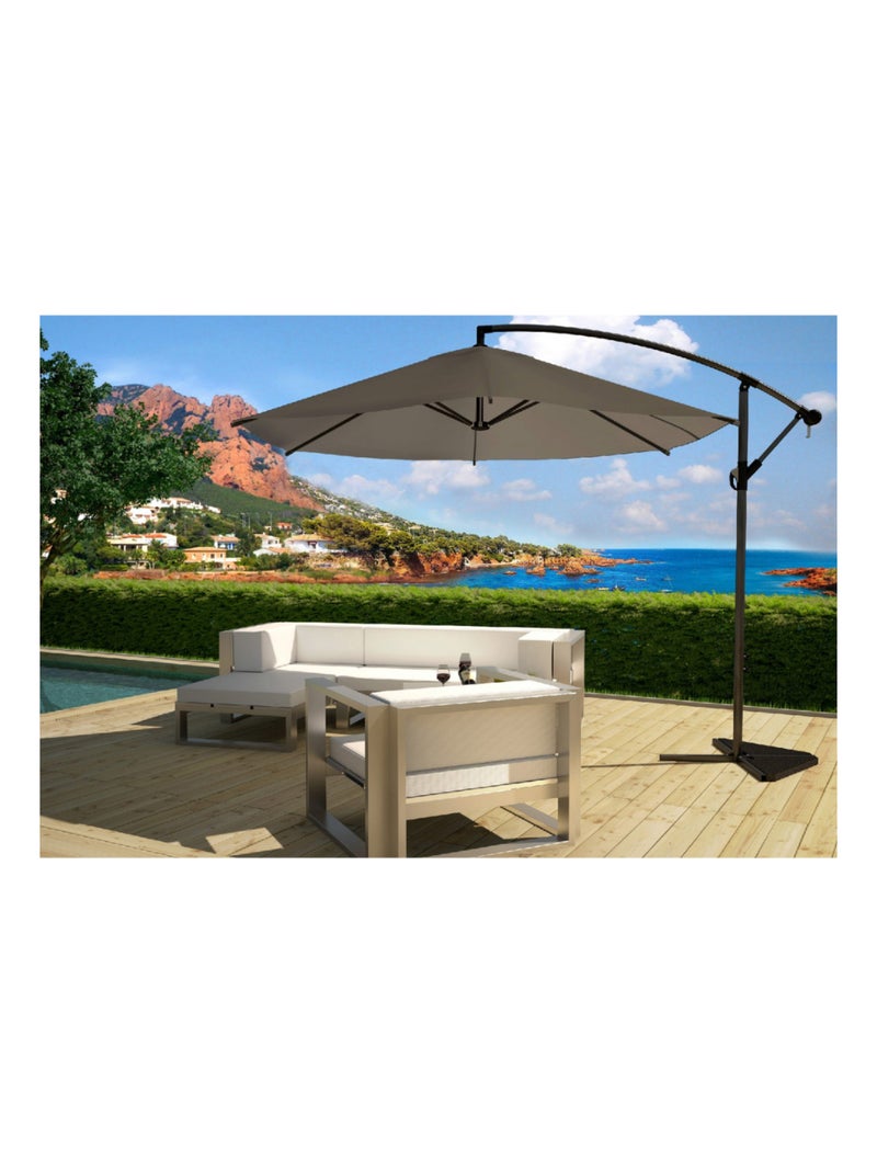 PORTICCIO Parasol  gris déporté rond 3 x 3 m Gris - Kiabi