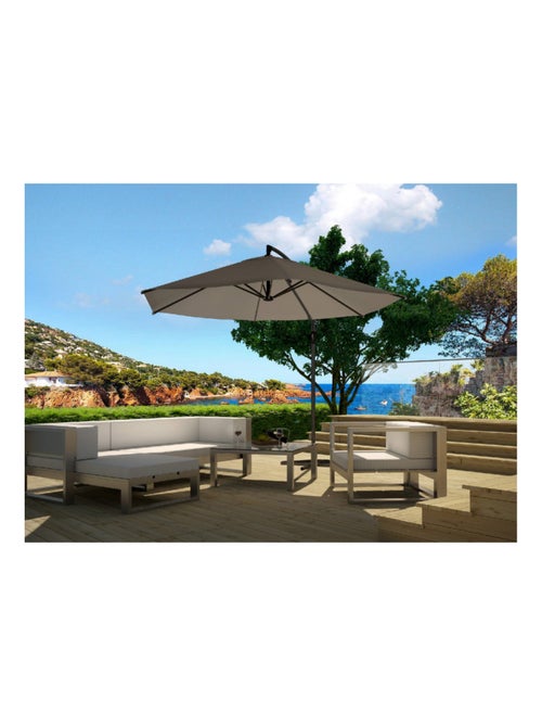 PORTICCIO Parasol gris déporté rond 3 x 3 m - Kiabi