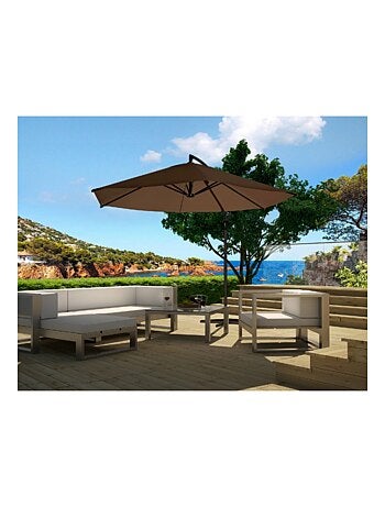 PORTICCIO Parasol marron déporté rond 3 x 3 m