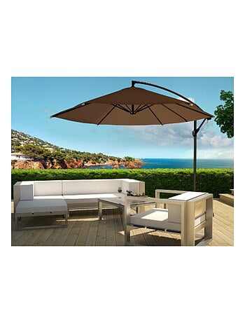 PORTICCIO Parasol marron déporté rond 3 x 3 m