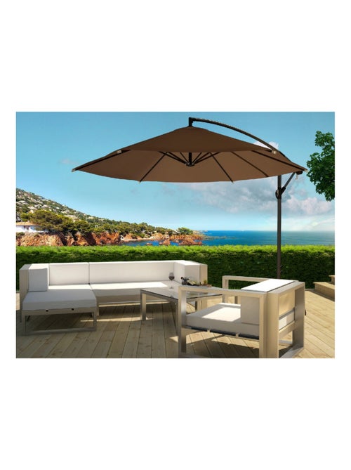 PORTICCIO Parasol marron déporté rond 3 x 3 m - Kiabi