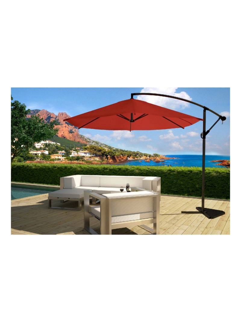 PORTICCIO Parasol terracotta déporté rond 3 x 3 m Terracotta - Kiabi