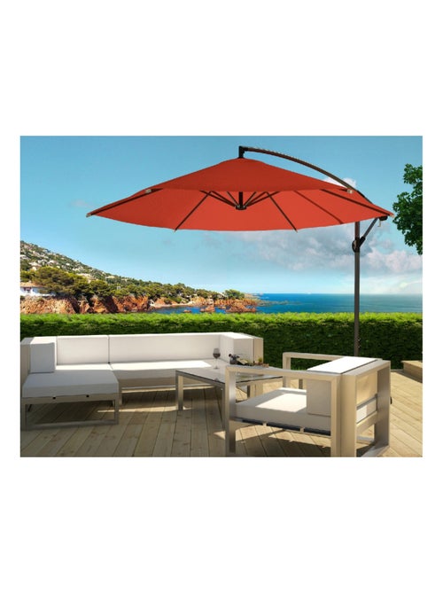 PORTICCIO Parasol terracotta déporté rond 3 x 3 m - Kiabi