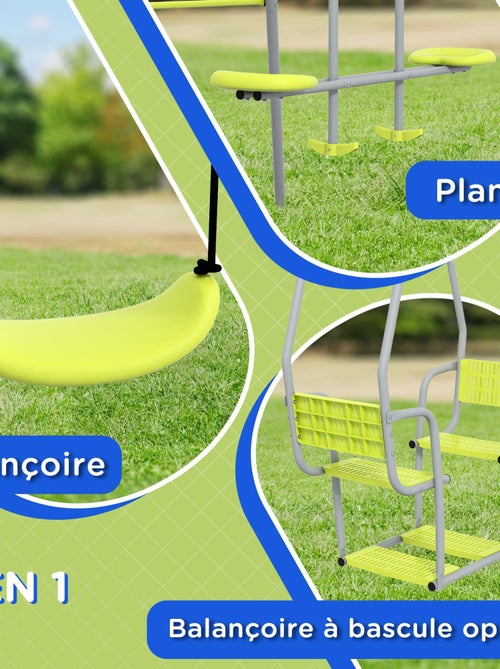 Portique 3 agrès 2 face à face et balançoire - PLAYZGARDEN - Kiabi