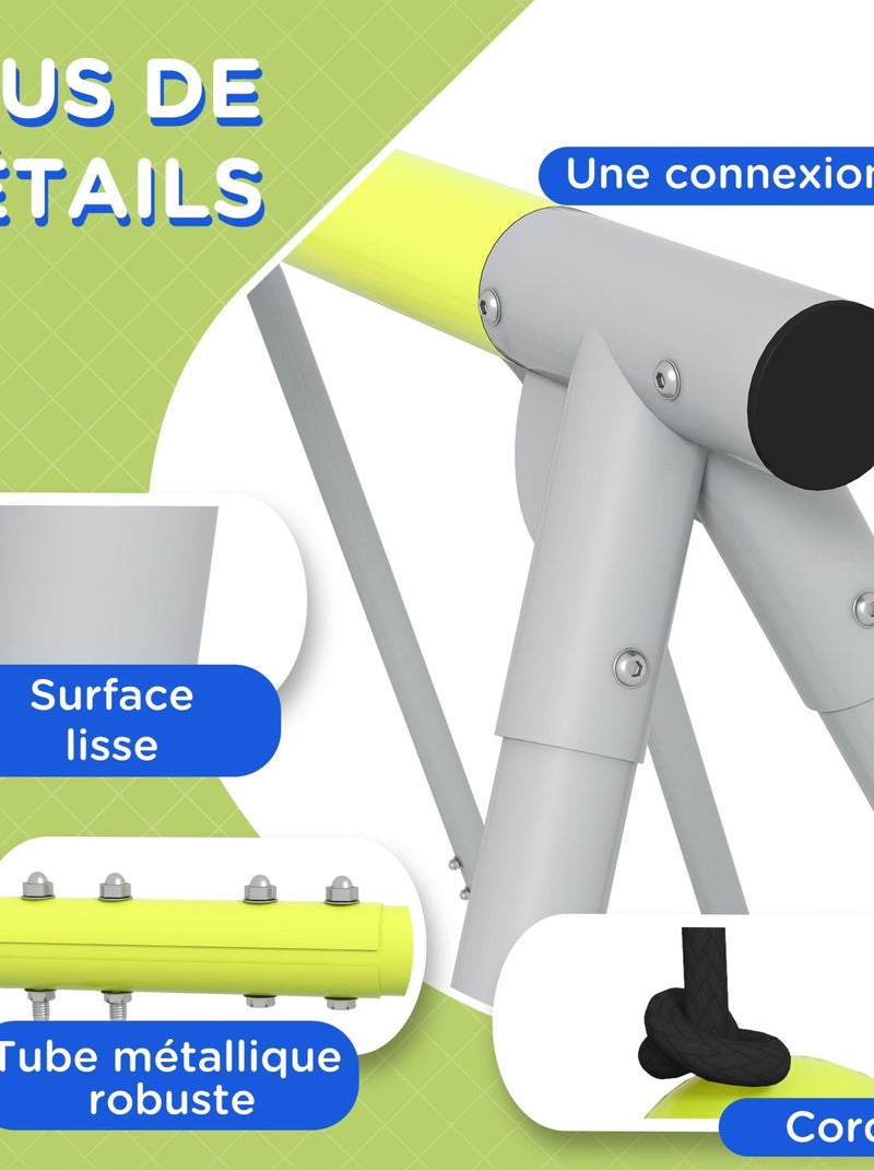 Portique 3 agrès 2 face à face et balançoire - PLAYZGARDEN Gris - Kiabi