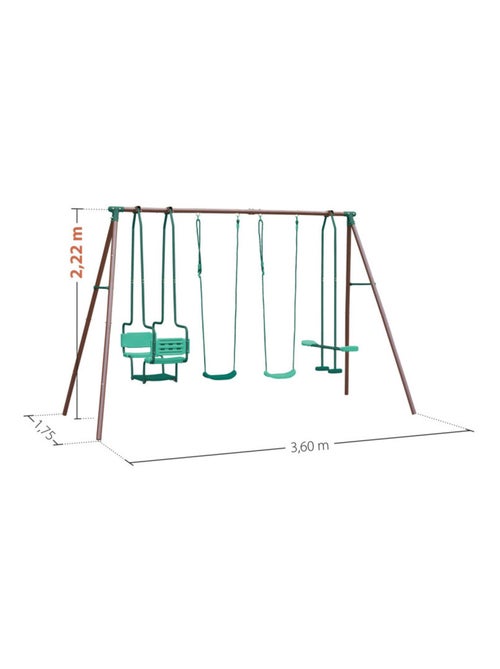 Portique 4 agrès en métal avec face à face MALO MENTHE - Kiabi