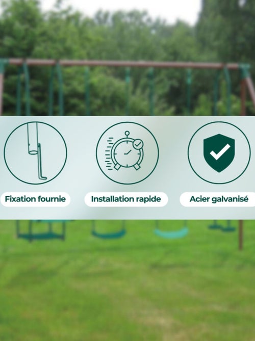 Portique 4 agrès en métal avec face à face MALO MENTHE - Kiabi