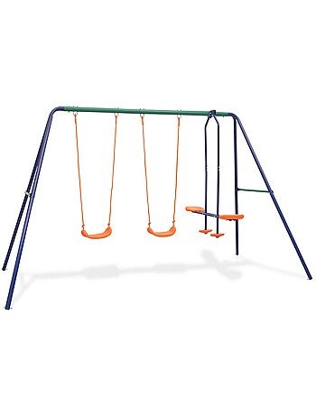 Portique 4 places acier avec balançoire tandem 324 cm vidaxl