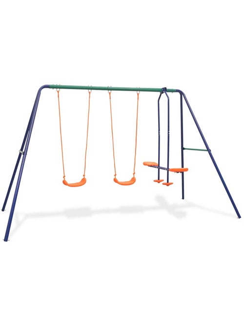 Portique 4 places acier avec balançoire tandem 324 cm vidaxl - Kiabi