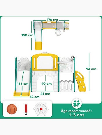 Portique aire de jeu enfant 7 en 1 hdpe