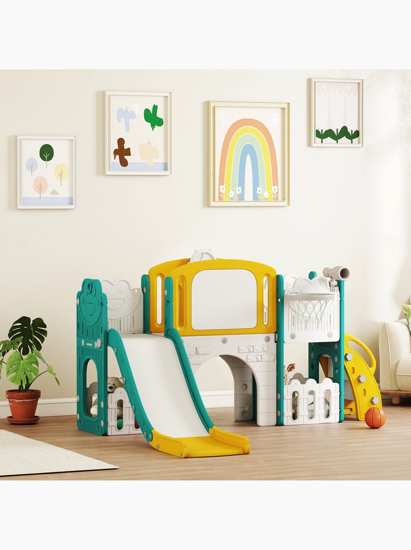 Portique aire de jeu enfant 7 en 1 hdpe Vert - Kiabi