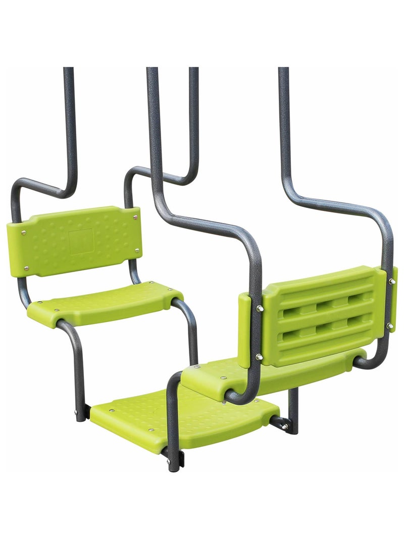 Portique balançoire 4 agrès 6 places Meltemi Vert - Kiabi