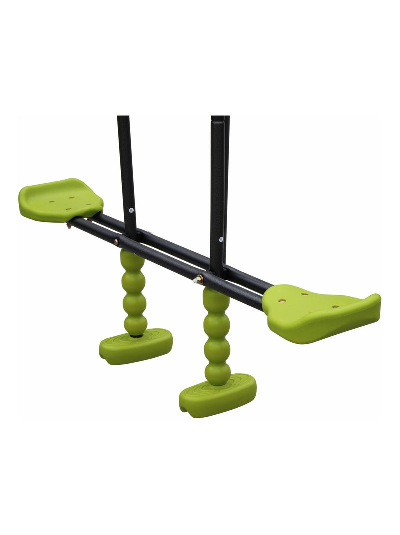 Portique balançoire 4 agrès 6 places Meltemi Vert - Kiabi