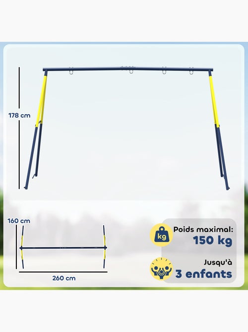 Portique balançoire double 4 crochets acier max. 150 kg - Kiabi Portique balançoire double 4 crochets acier max. 150 kg - Kiabi