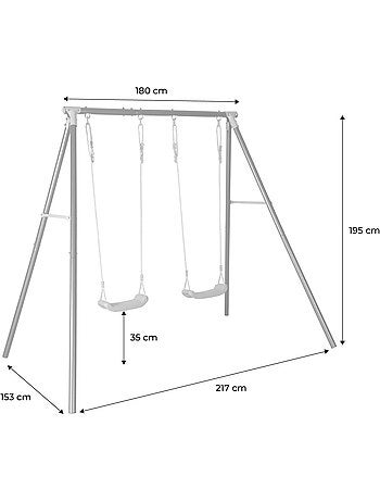 Portique balançoire double métal bise