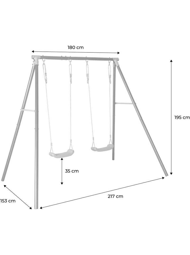 Portique balançoire double métal bise N/A - Kiabi