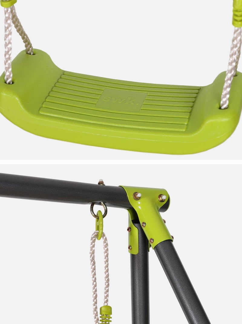 Portique balançoire double métal Bise Noir Vert - Kiabi