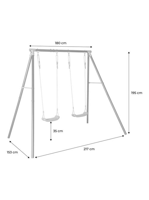 Portique balançoire double métal Bise - Kiabi