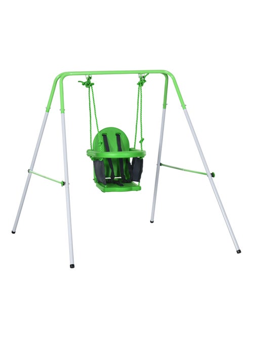 Portique balançoire enfant 6-36 mois métal époxy blanc vert - Kiabi