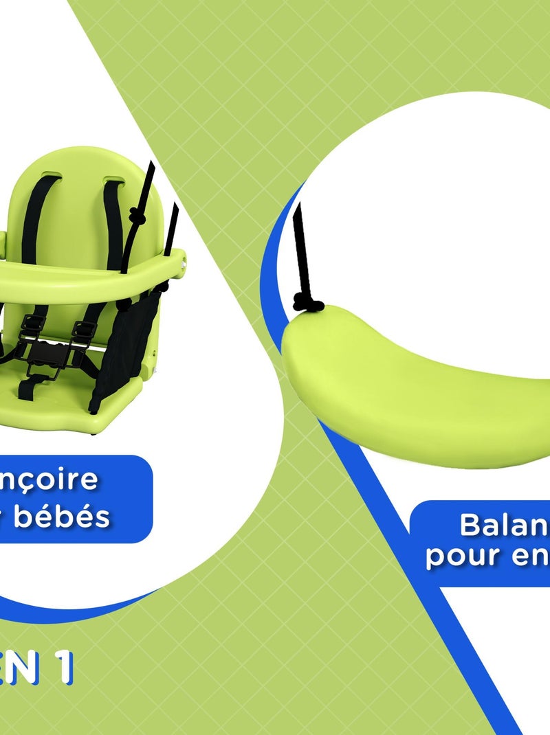 Portique balançoire évolutive métal époxy Gris - Kiabi