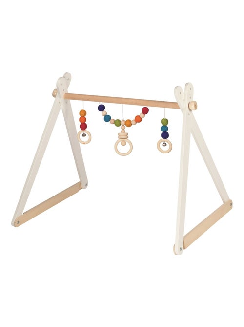Portique d'activités en bois arc-en-ciel - Kiabi
