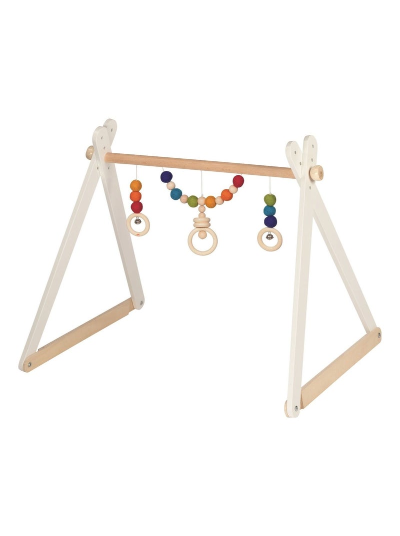 Portique d'activités en bois arc-en-ciel Blanc - Kiabi