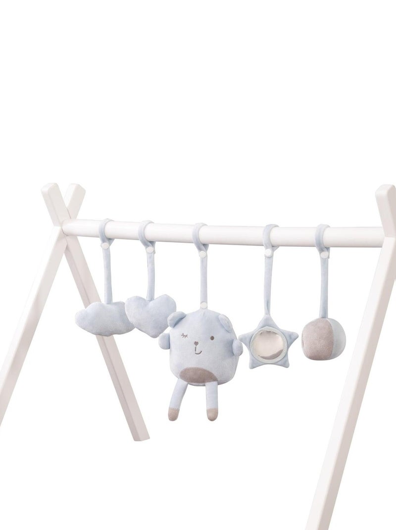 Portique D'éveil En Bois Pour Bébé – Arche De Gym Avec 3 Jouets à Saisir, Dès 0-12 Mois, Pliable Et Léger