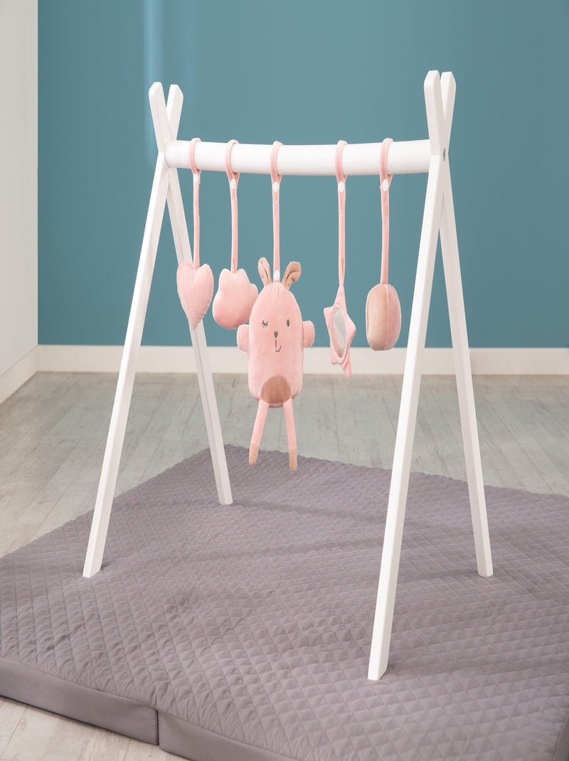 Portique d'éveil en bois + 5 jouets 'roba Style' - ROBA Blanc Rose - Kiabi
