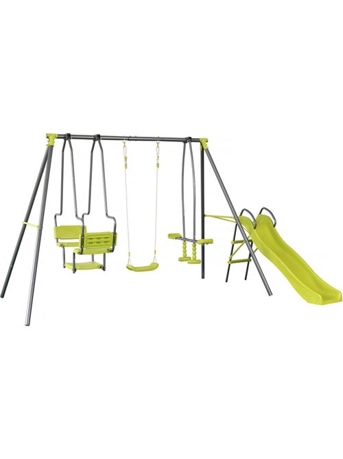 Portique en métal avec toboggan - Kiabi