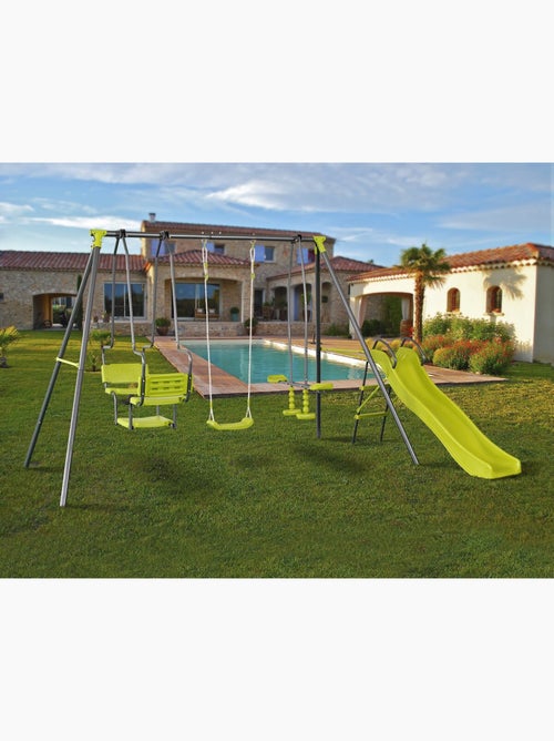 Portique en métal avec toboggan - Kiabi