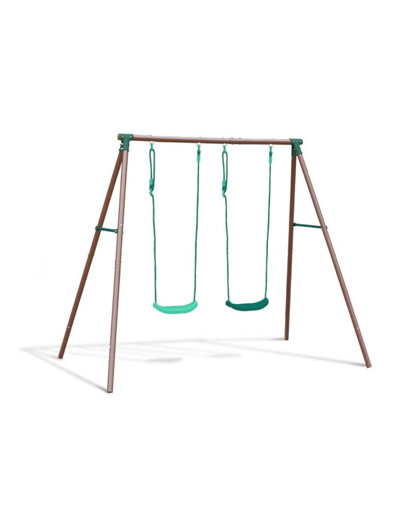 Portique en métal duo MALO - 2 Balançoires H195 x L217 x l153 cm N/A - Kiabi