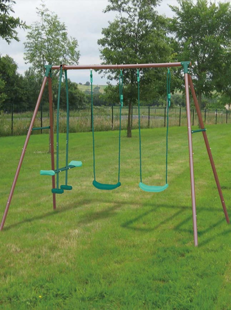 Portique métal avec 2 balançoires MALO Marron - Kiabi
