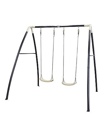 Portique métal noir 2 balançoires Axi - Kiabi