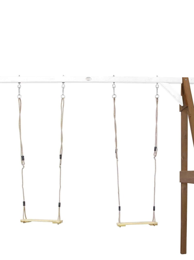 Portique mural 2 balançoire en bois Wall mount Brun Axi Noir Marron Blanc - Kiabi