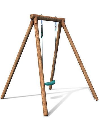 Portique simple une place en bois rond HANNA
