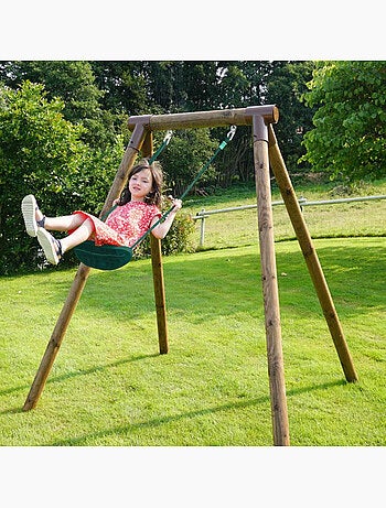 Portique simple une place en bois rond HANNA