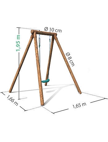 Portique simple une place en bois rond HANNA