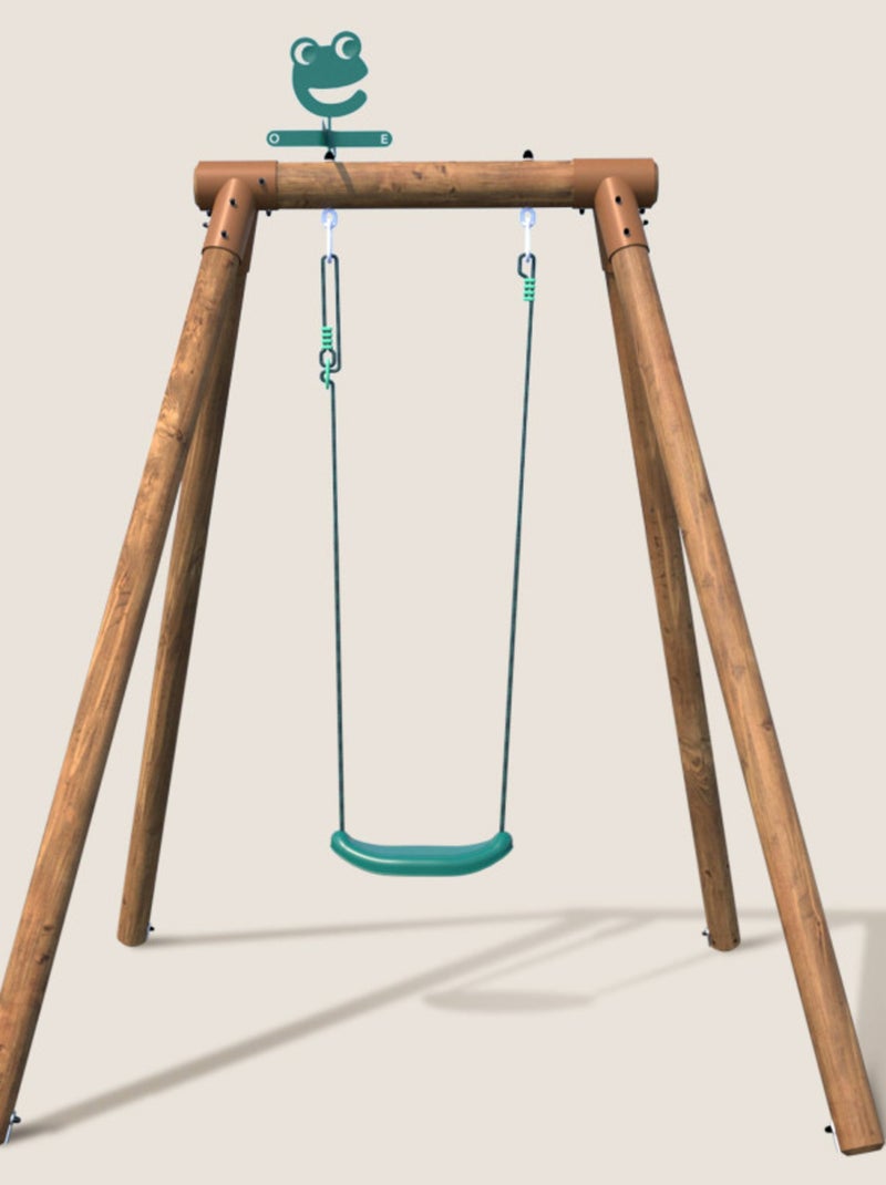Portique simple une place en bois rond HANNA Marron - Kiabi