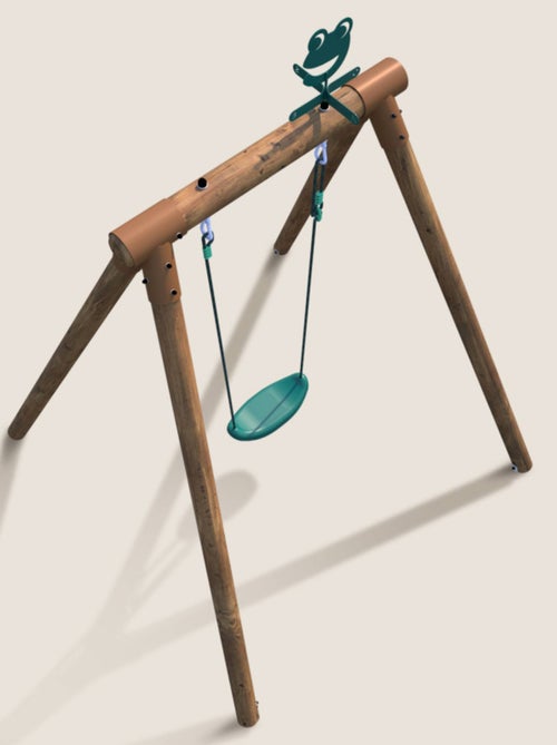 Portique simple une place en bois rond HANNA - Kiabi