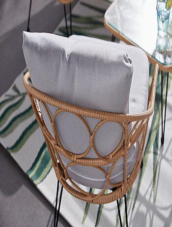 Porto - Salon de jardin résine rotin 4 places