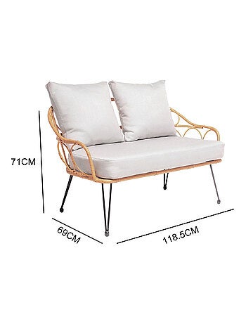 Porto - Salon de jardin résine rotin 4 places