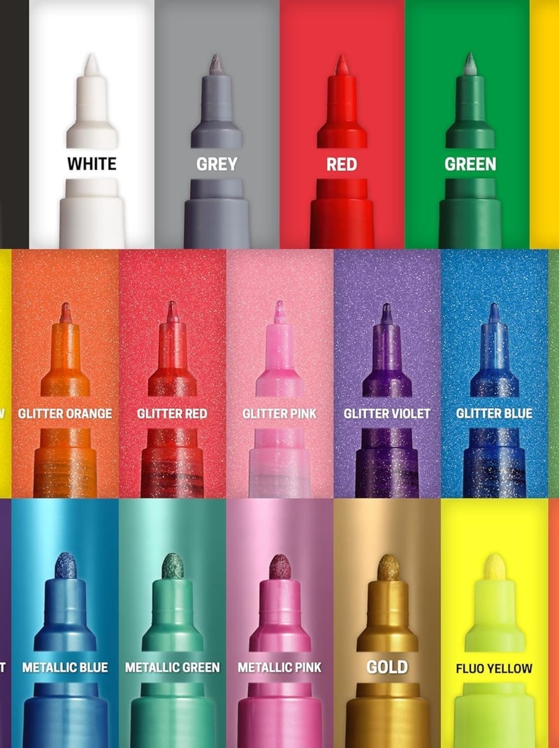 POSCA - Mallette Métal 20 Marqueurs "Groovy Colours" - Pointe Moyenne (PC-5M) - Tons Pastels & Rétro N/A - Kiabi