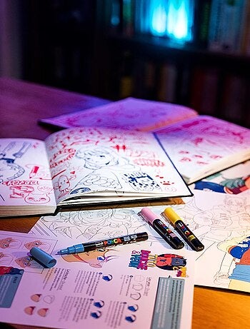 POSCA - Mallette Métal Manga Hero - 20 Marqueurs Peinture Acrylique